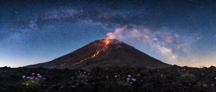 火山星空