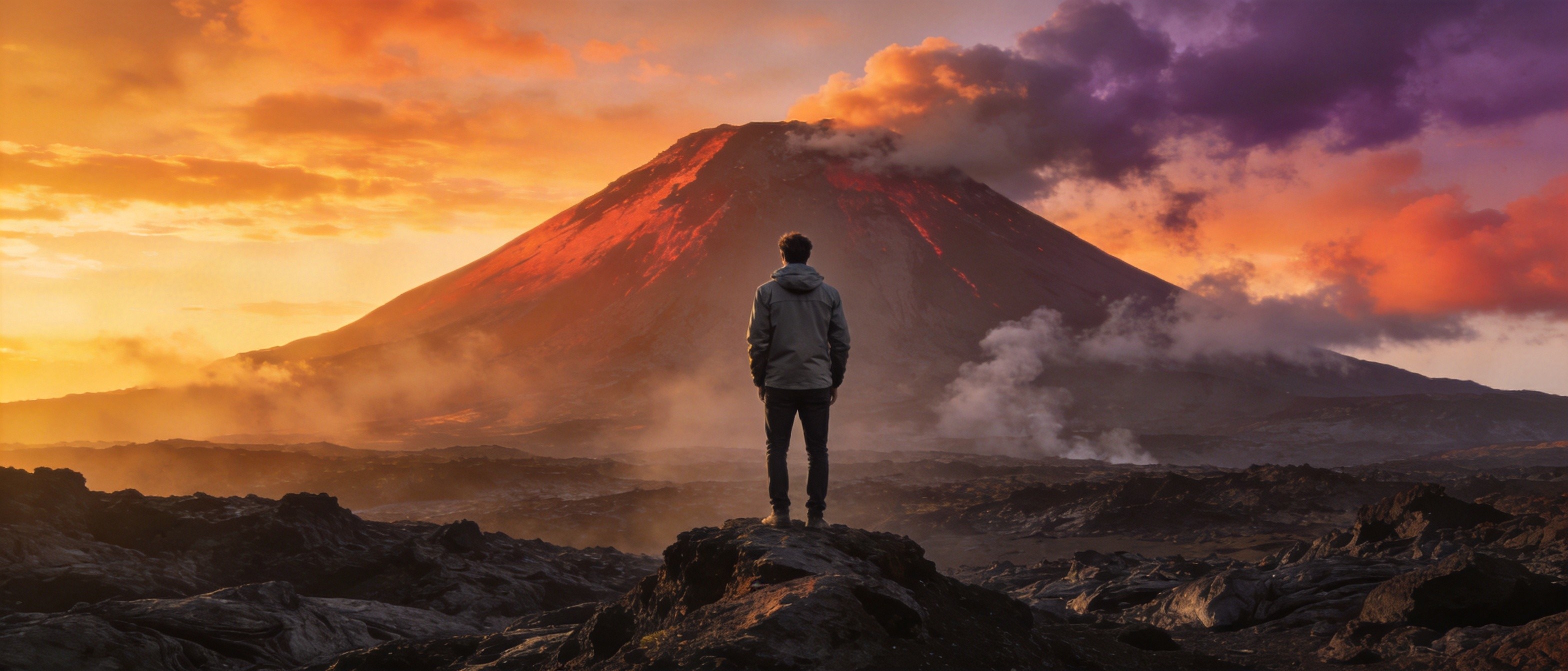 火山黄昏