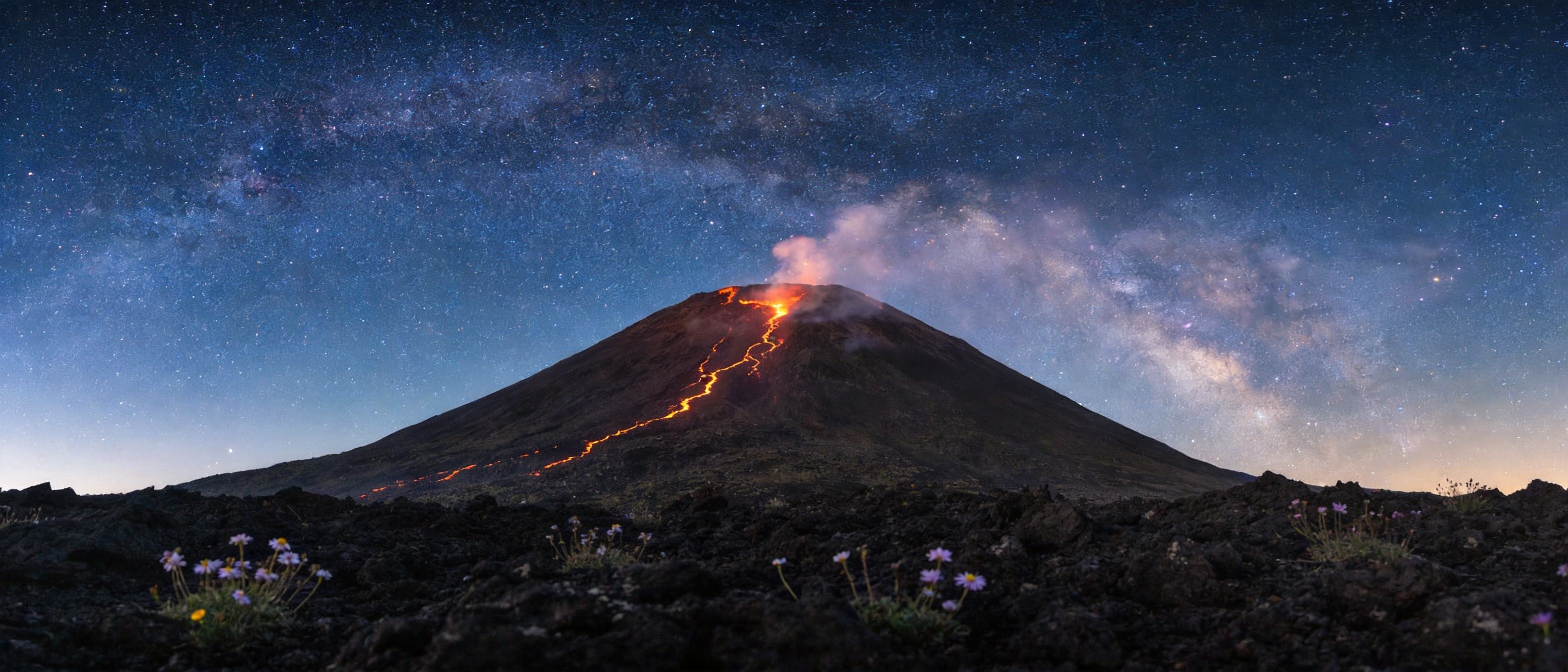 火山星空