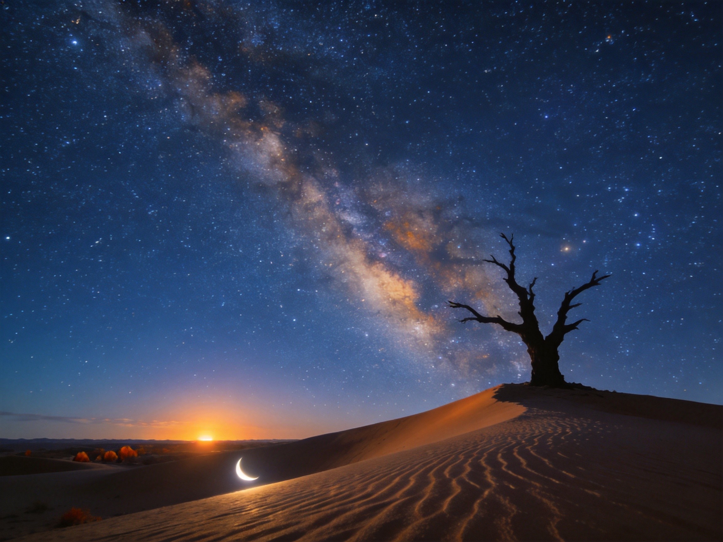 沙漠星空秋夜