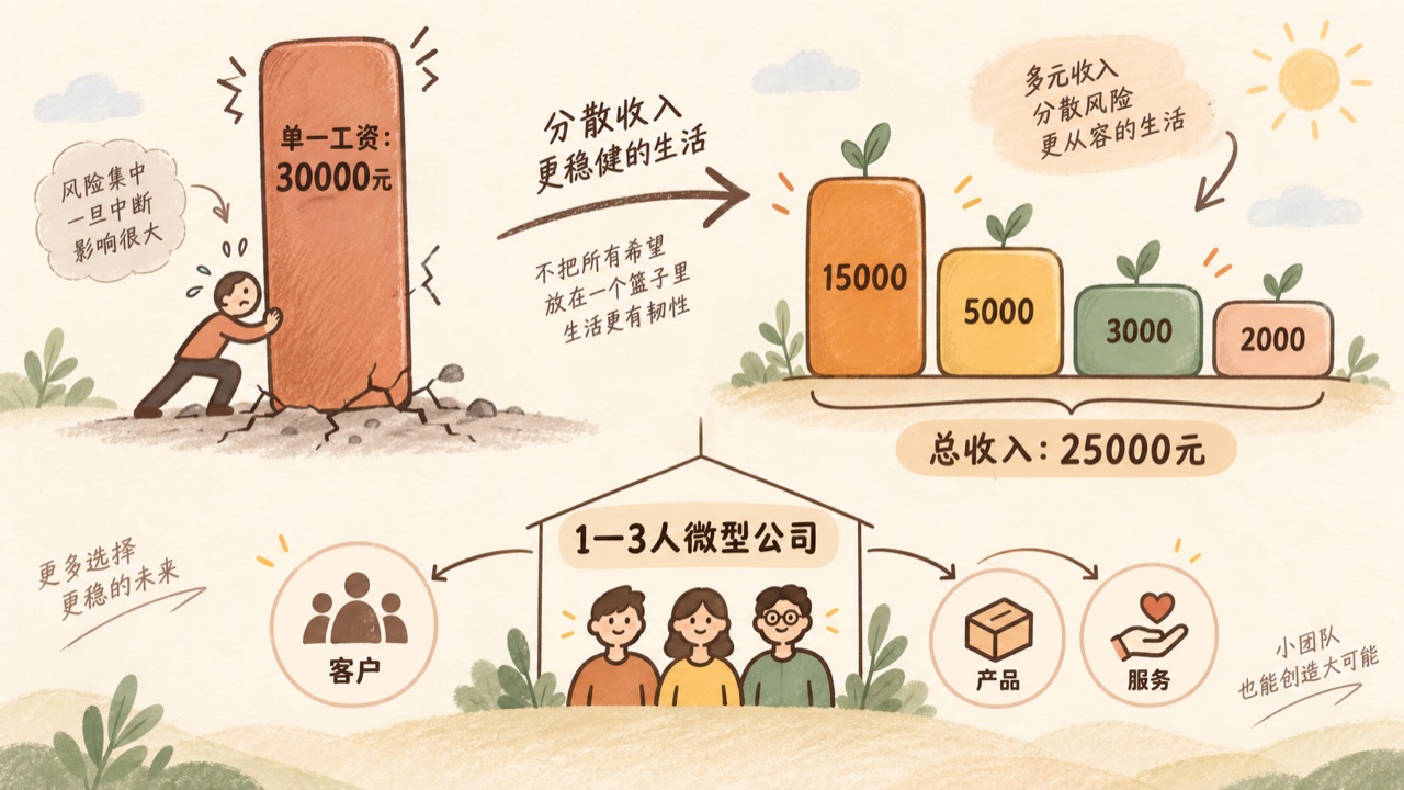 从单一工资到多元收入与微型公司